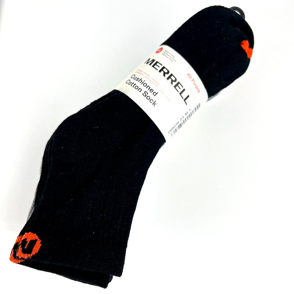 Merrell Men Cushioned Cotton Quarter Crew Socks 6 Pairs Multicolor Sz 9-12 New - Picture 7 of 12